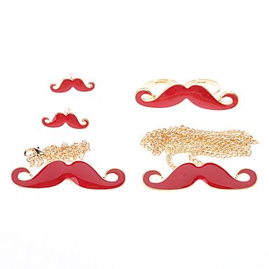 Moustache Anel Brinco Colar e Jogo da jóia Pulseira