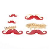 Moustache Anel Brinco Colar e Jogo da jóia Pulseira
